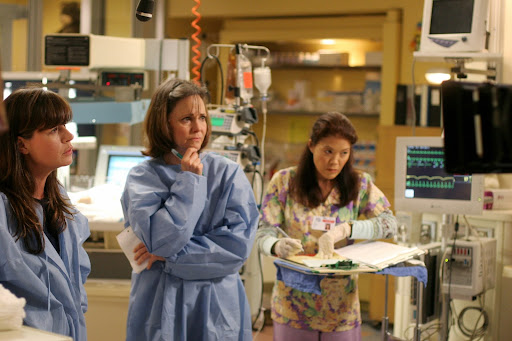 Maura Tierney is Dr Abby Lockhart and Sally Field is Maggie [ER Season 13]
